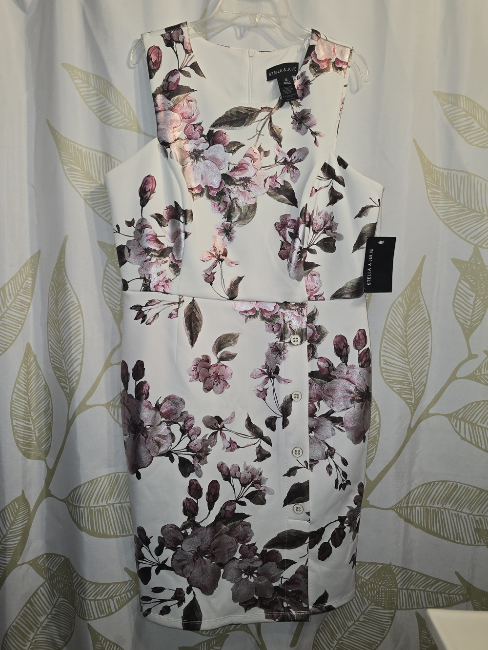 Stella & Julie - White Floral Sheath Dress